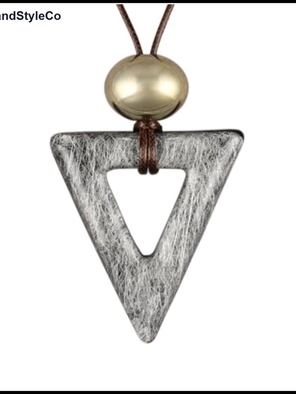 Boho Long Faux Leather Triangle Pendant Necklace Adjustable Layered